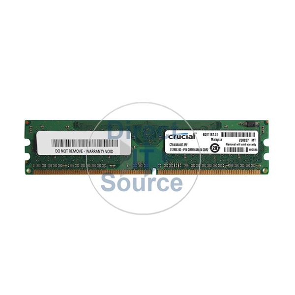 Crucial CT6464AA667.8FF - 512MB DDR2 PC2-5300 240-Pins Memory
