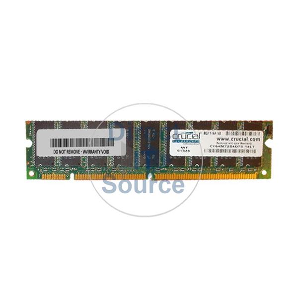 Crucial CT64M72S4D75.18LT - 512MB SDRAM PC-133 ECC Unbuffered 168-Pins Memory