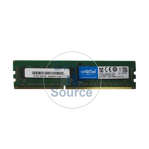 Crucial CT8G3ERSDD8186D.18FP - 8GB DDR3 PC3-14900 ECC Registered 240-Pins Memory