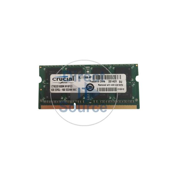 Crucial CT8G3S160BM.M16FED - 8GB DDR3 PC3-12800 Non-ECC Unbuffered 204-Pins Memory