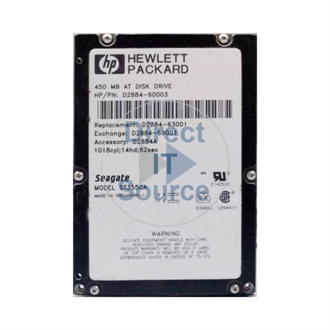Seagate D2884-60003 - 452MB 4500RPM At 256Kb Cache 12Ms Hard Drive