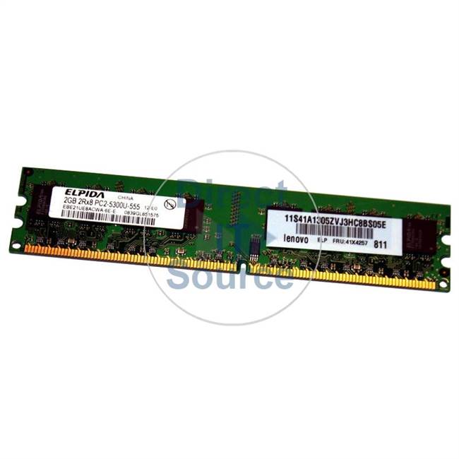 Elpida EBE21UE8ACWA-6E-E - 2GB DDR2 PC2-5300 Non-ECC Unbuffered 240-Pins Memory