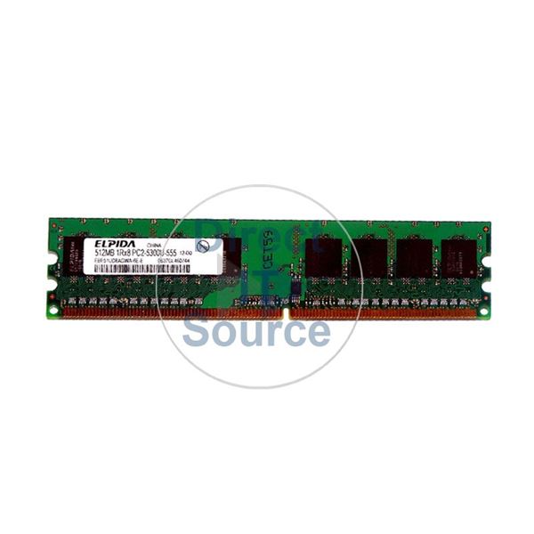Elpida EBE51UD8AGWA-6E-E - 512MB DDR2 PC2-5300 Non-ECC Unbuffered 240-Pins Memory