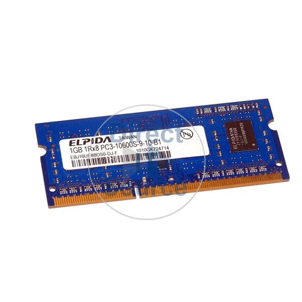 Elpida EBJ10UE8BDS0-DJ-F - 1GB DDR3 PC3-10600 Non-ECC Unbuffered 204-Pins Memory