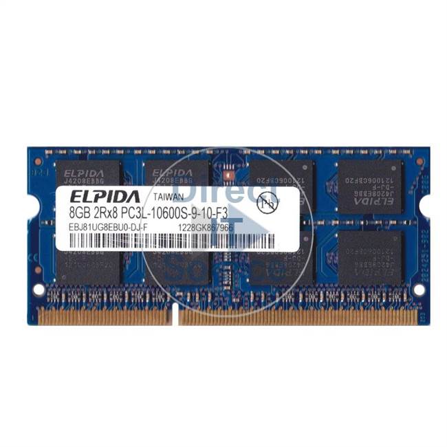 Elpida EBJ81UG8EBU0-DJ-F - 8GB DDR3 PC3-10600 Non-ECC Unbuffered Memory