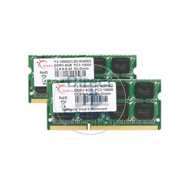 G.Skill F3-10600CL9D-8GBSQ - 8GB 2x4GB DDR3 PC3-10600 Non-ECC Unbuffered 204-Pins Memory