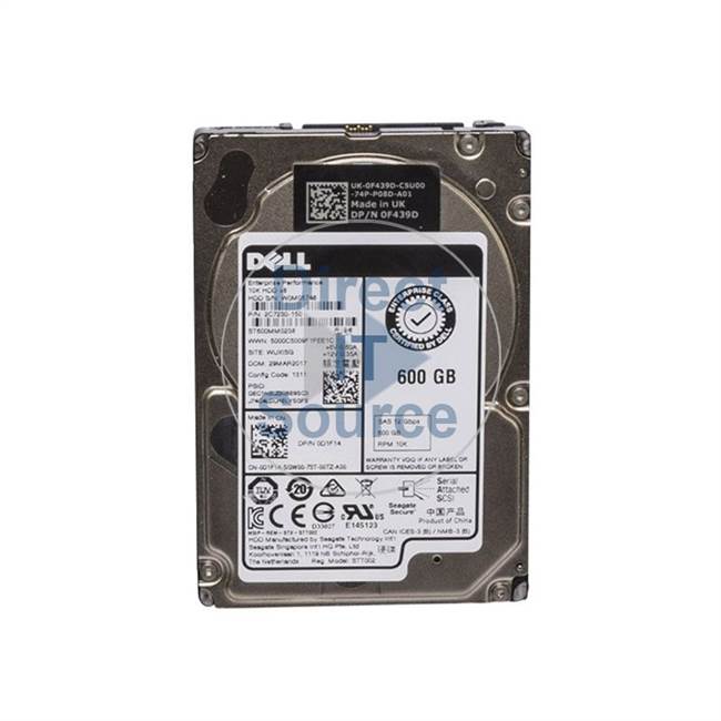 Dell F439D - 600GB 10 SAS 2.5Inch Cache Hard Drive