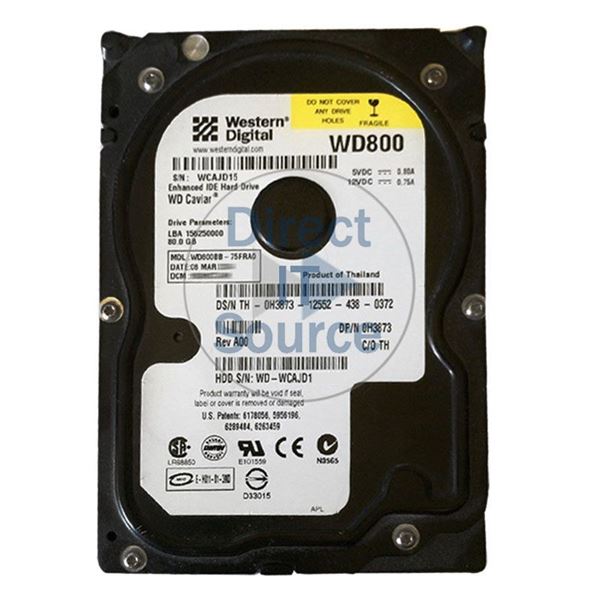 Dell H3873 - 80GB 7.2K IDE 3.5" 2MB Cache Hard Drive