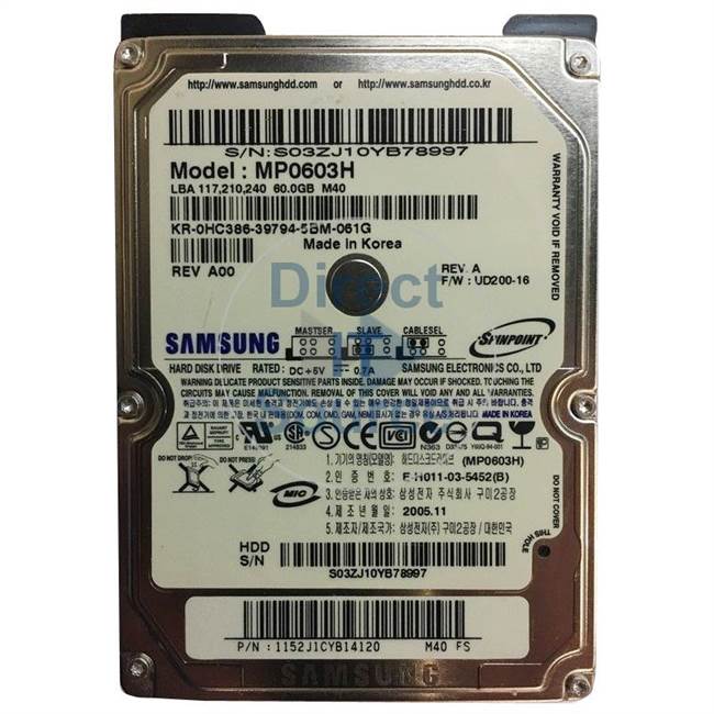 Dell HC386 - 60GB 5400-RPM 9.5MM Hard Drive