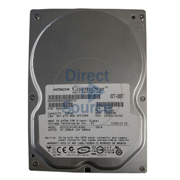 Hitachi HCS721616PLA380 - 160GB 7.2K SATA 3.0Gbps 3.5Inch 8MB Cache Hard Drive