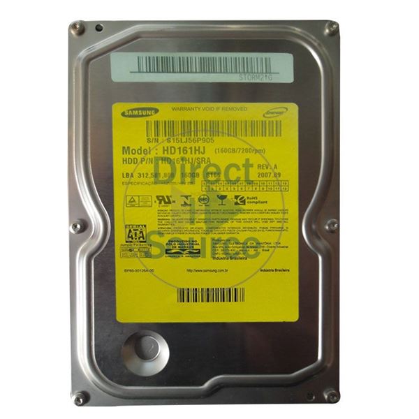 Samsung HD161HJ-SRA - 160GB 7.2K 3.5Inch SATA 3.0Gbps 8MB Cache Hard Drive