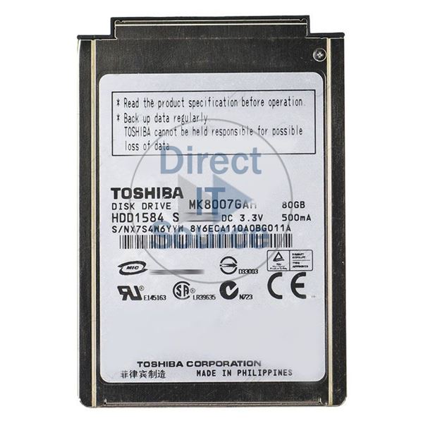 Toshiba HDD1584S - 80GB 4.2K ATA/100 1.8" 2MB Cache Hard Drive