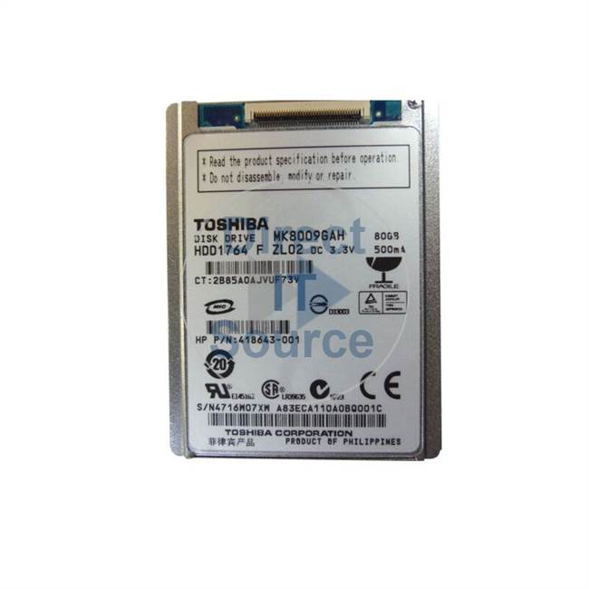 Toshiba HDD1764-F - 80GB 4.2K 1.8" Hard Drive
