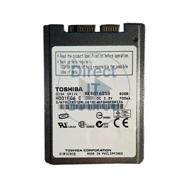 Toshiba HDD1F06C - 80GB 5.4K SATA 1.8" 8MB Cache Hard Drive