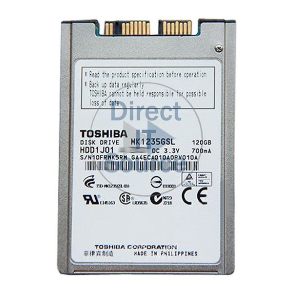 Toshiba HDD1J01 - 120GB 4.2K SATA 3.0Gbps 1.8" 8MB Cache Hard Drive