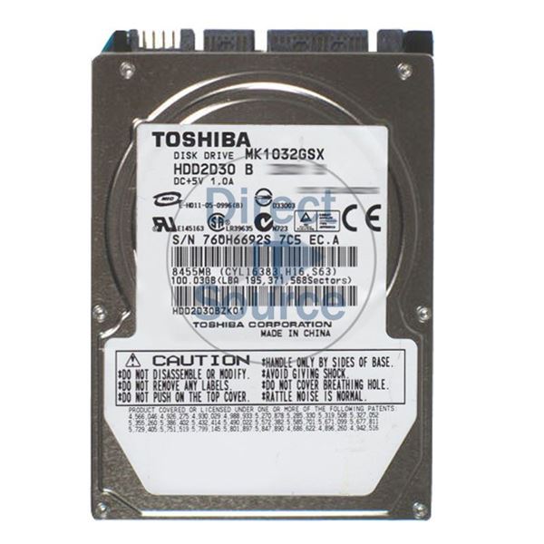 Toshiba HDD2D30B - 100GB 5.4K SATA 1.5Gbps 2.5" 16MB Cache Hard Drive