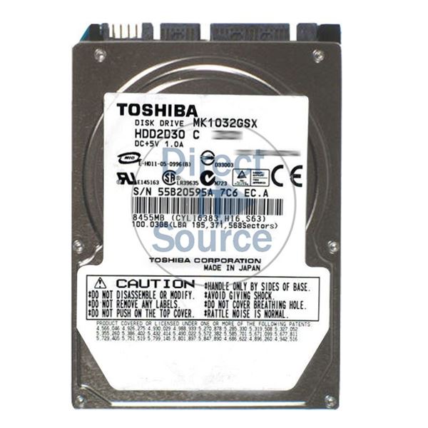 Toshiba HDD2D30C - 100GB 5.4K SATA 1.5Gbps 2.5" 16MB Cache Hard Drive