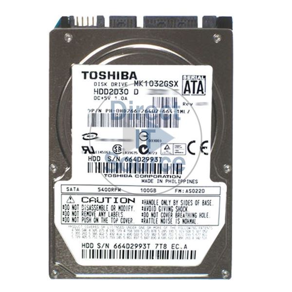 Toshiba HDD2D30D - 100GB 5.4K SATA 1.5Gbps 2.5" 16MB Cache Hard Drive