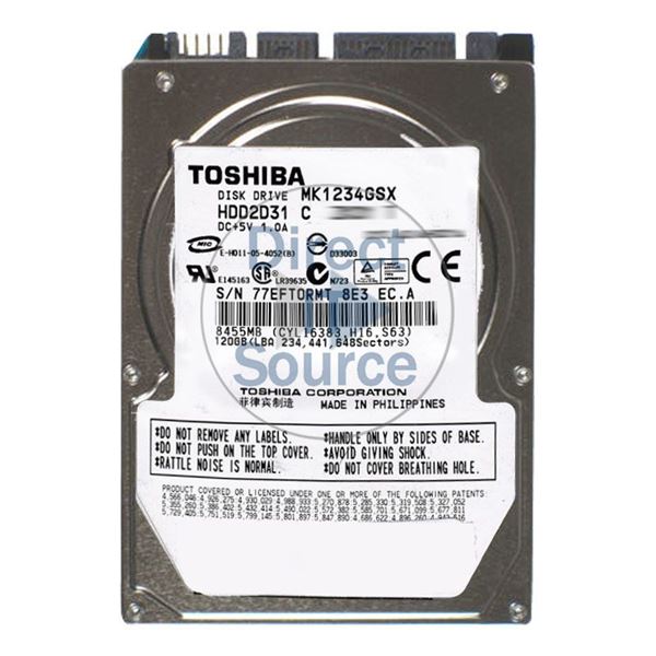 Toshiba HDD2D31C - 120GB 5.4K SATA 1.5Gbps 2.5" 8MB Cache Hard Drive