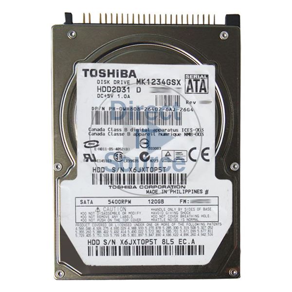 Toshiba HDD2D31D - 120GB 5.4K SATA 1.5Gbps 2.5" 8MB Cache Hard Drive