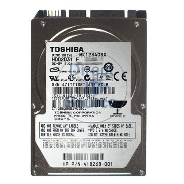 Toshiba HDD2D31F - 120GB 5.4K SATA 1.5Gbps 2.5" 8MB Cache Hard Drive