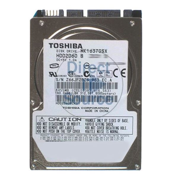 Toshiba HDD2D60B - 160GB 5.4K SATA 3.0Gbps 2.5" 8MB Cache Hard Drive