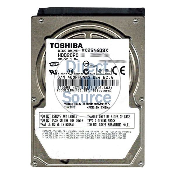 Toshiba HDD2D90 - 250GB 5.4K SATA 3.0Gbps 2.5" 8MB Cache Hard Drive