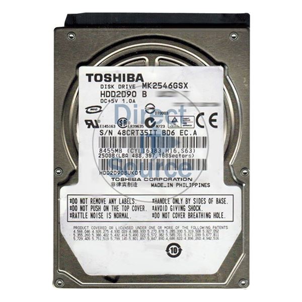Toshiba HDD2D90B - 250GB 5.4K SATA 3.0Gbps 2.5" 8MB Cache Hard Drive