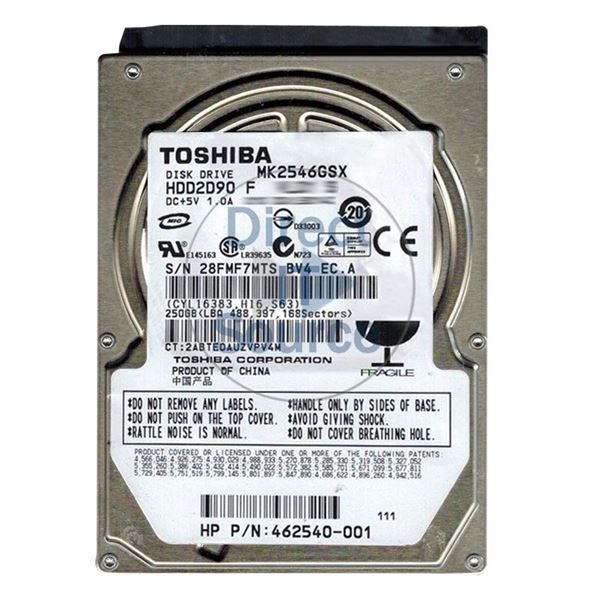 Toshiba HDD2D90F - 250GB 5.4K SATA 3.0Gbps 2.5" 8MB Cache Hard Drive