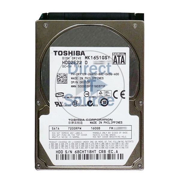 Toshiba HDD2E22D - 160GB 7.2K SATA 2.5" 16MB Cache Hard Drive