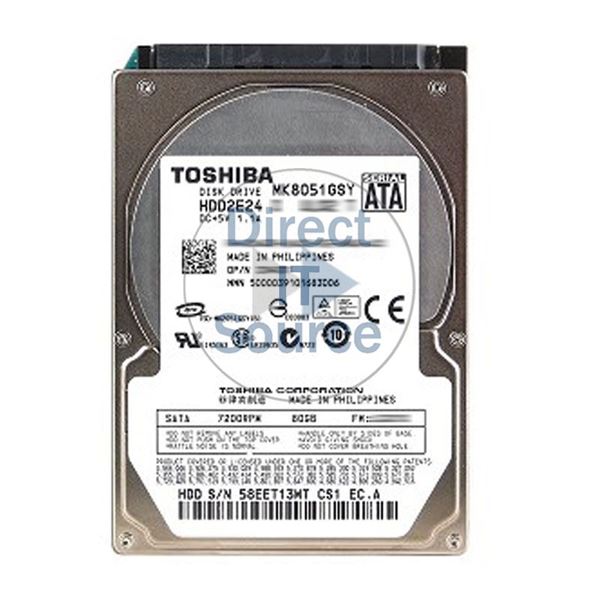 Toshiba HDD2E24 - 80GB 7.2K SATA 3.0Gbps 2.5" 16MB Cache Hard Drive