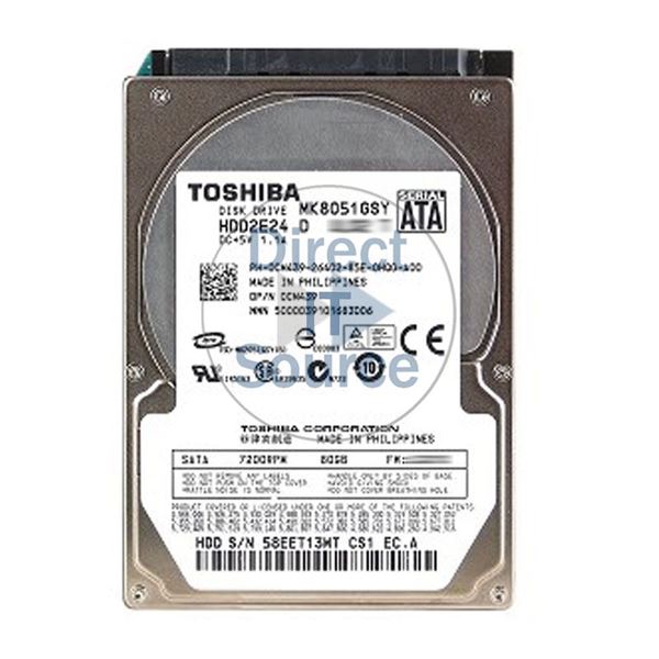 Toshiba HDD2E24D - 80GB 7.2K SATA 3.0Gbps 2.5" Hard Drive