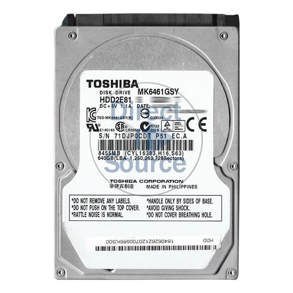 Toshiba HDD2E81 - 640GB 7.2K SATA 2.5" 16MB Cache Hard Drive