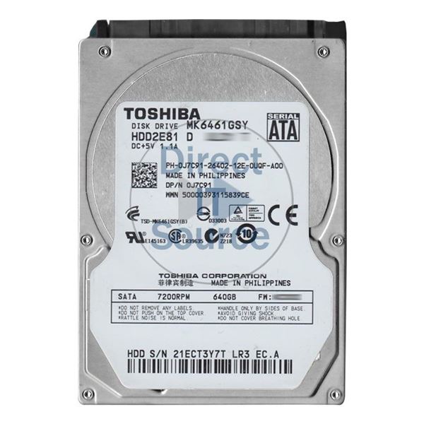 Toshiba HDD2E81D - 640GB 7.2K SATA 2.5" 16MB Cache Hard Drive