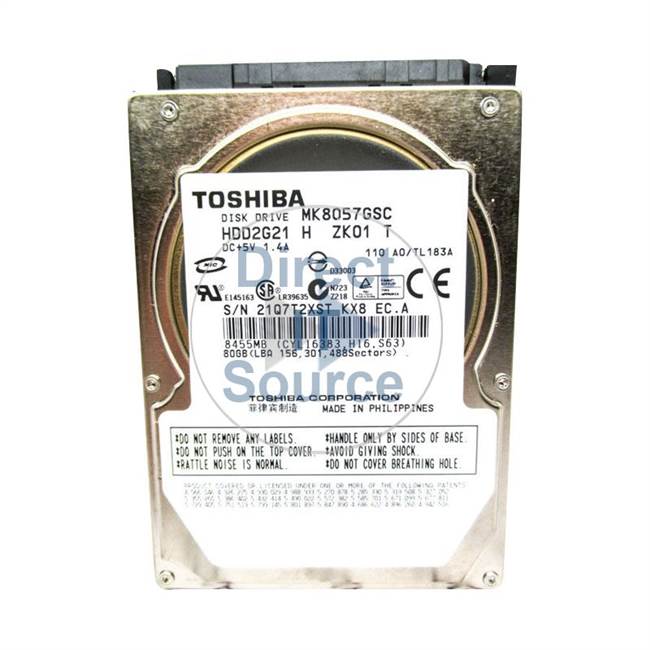 Toshiba HDD2G21 - 80GB 4.2K SATA 2.5" 8MB Cache Hard Drive