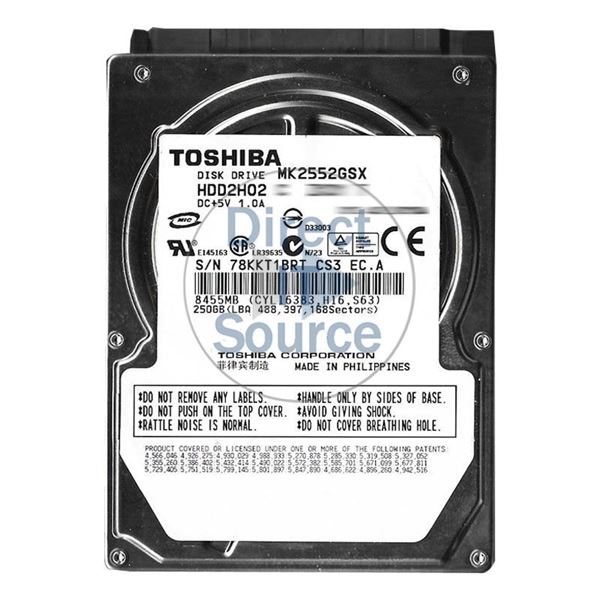 Toshiba HDD2H02 - 250GB 5.4K SATA 1.5Gbps 2.5" 8MB Cache Hard Drive