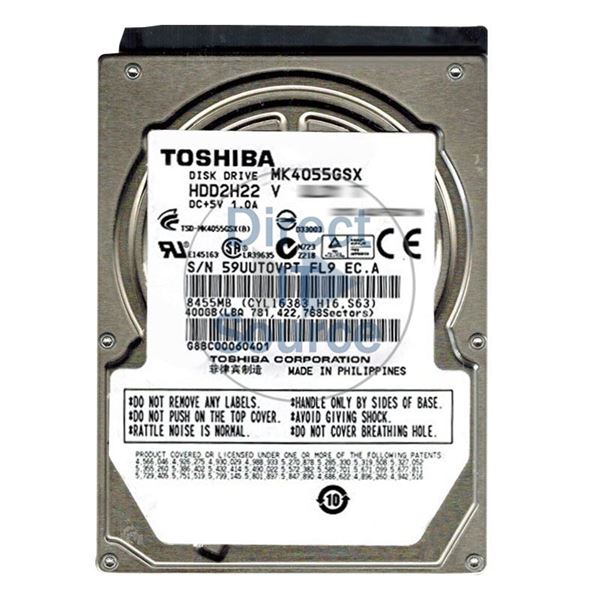 Toshiba HDD2H22V - 400GB 5.4K SATA 3.0Gbps 2.5" 8MB Cache Hard Drive