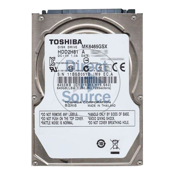Toshiba HDD2H81A - 640GB 5.4K SATA 3.0Gbps 2.5" 8MB Cache Hard Drive