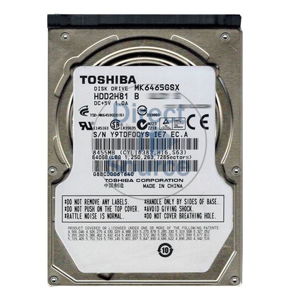 Toshiba HDD2H81B - 640GB 5.4K SATA 3.0Gbps 2.5" 8MB Cache Hard Drive