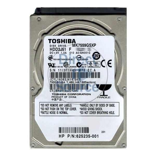 Toshiba HDD2J51F - 750GB 5.4K SATA 2.5" Hard Drive