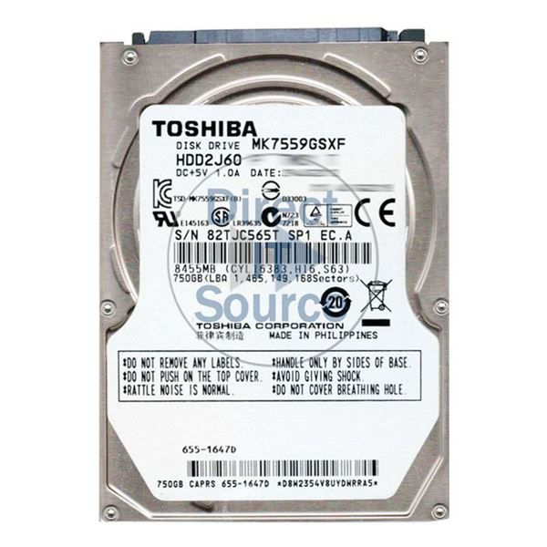Toshiba HDD2J60 - 750GB 5.4K SATA 2.5" 8MB Cache Hard Drive