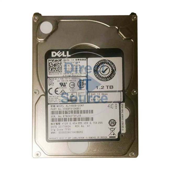 Dell HDEBF81DAB51 - 1.2TB 10 SAS 12Gbps 2.5Inch Cache Hard Drive