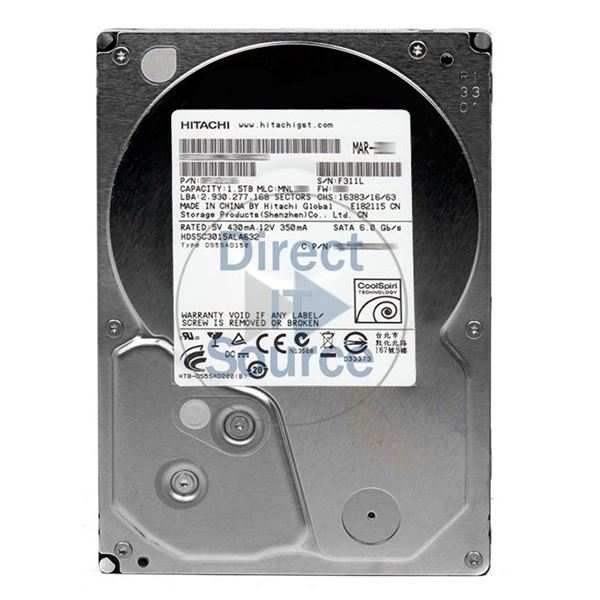 Hitachi HDS5C3015ALA632 - 1.5TB 5.4K SATA 6.0Gbps 3.5Inch 32MB Cache Hard Drive