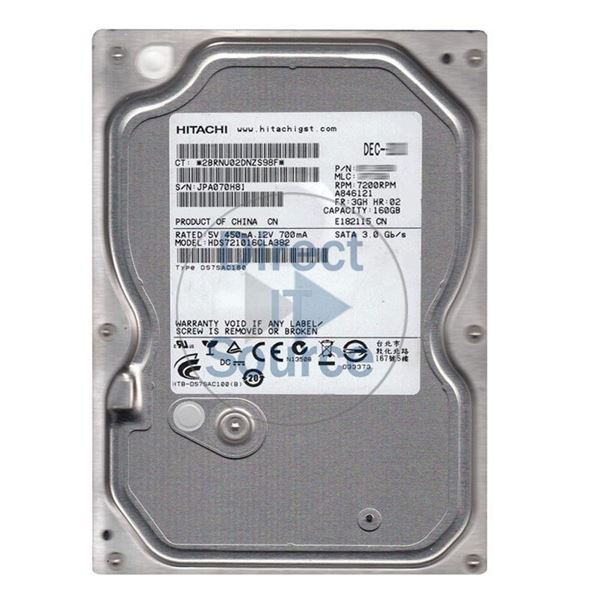 Hitachi HDS721016CLA382 - 160GB 7.2K SATA 3.0Gbps 3.5Inch 8MB Cache Hard Drive