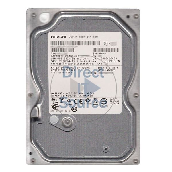 Hitachi HDS721025CLA382 - 250GB 7.2K SATA 3.0Gbps 3.5Inch 8MB Cache Hard Drive