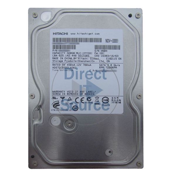 Hitachi HDS721032CLA362 - 320GB 7.2K SATA 3.0Gbps 3.5Inch 16MB Cache Hard Drive