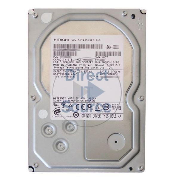 Hitachi HDS723030ALA640 - 3TB 7.2K SATA 6.0Gbps 3.5Inch 64MB Cache Hard Drive