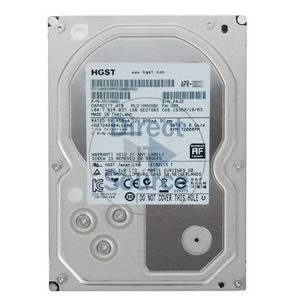 Hitachi HDS724040ALE640 - 4TB 7.2K SATA 6.0Gbps 3.5Inch 64MB Cache Hard Drive