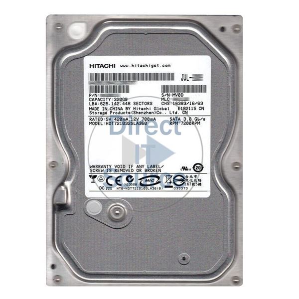 Hitachi HDT721032SLA360 - 320GB 7.2K SATA 3.0Gbps 3.5Inch 16MB Cache Hard Drive