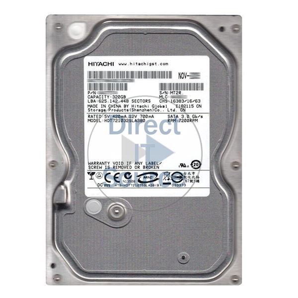 Hitachi HDT721032SLA380 - 320GB 7.2K SATA 3.0Gbps 3.5Inch 8MB Cache Hard Drive